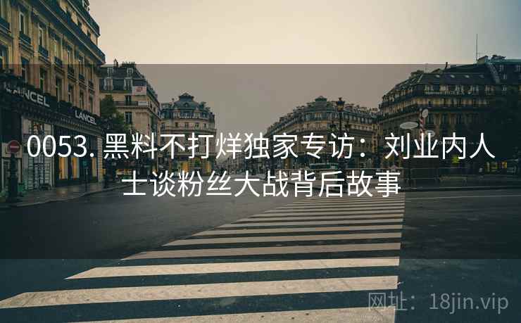0053. 黑料不打烊独家专访：刘业内人士谈粉丝大战背后故事
