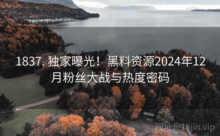 1837. 独家曝光！黑料资源2024年12月粉丝大战与热度密码