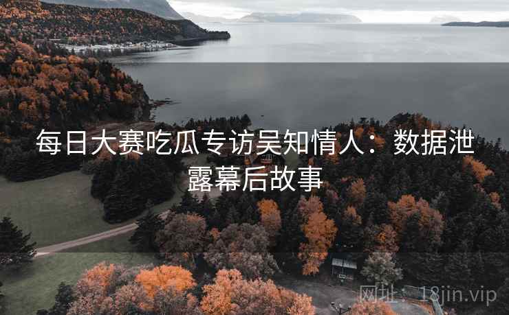 每日大赛吃瓜专访吴知情人：数据泄露幕后故事